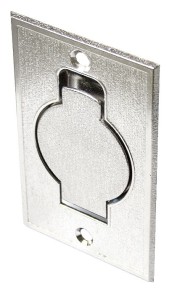 Gniazdo podłogowe srebrne metalowe